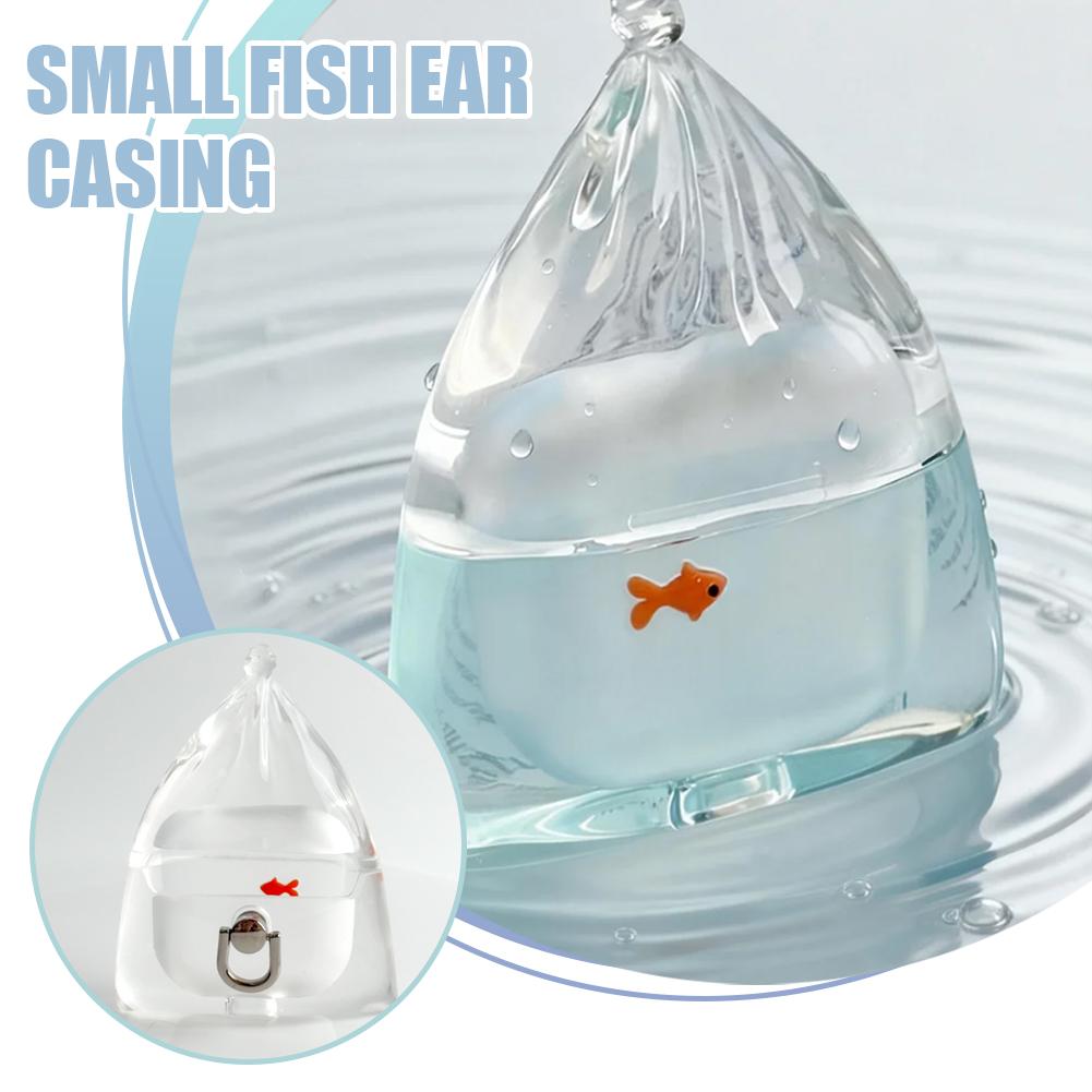 Transparent Liquid Silicone Cute Fish Anti Drop Wireless Bluetooth Earphone Case for AirPods Pro 2/4 Fashion Earphone Case