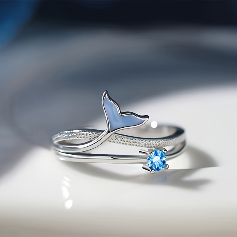 Mermaid Tail Cuff Ring Adjustable Open Design Women Unique Minimalist Casual Wear Jewelry with Simple yet Elegant Style pen gpt