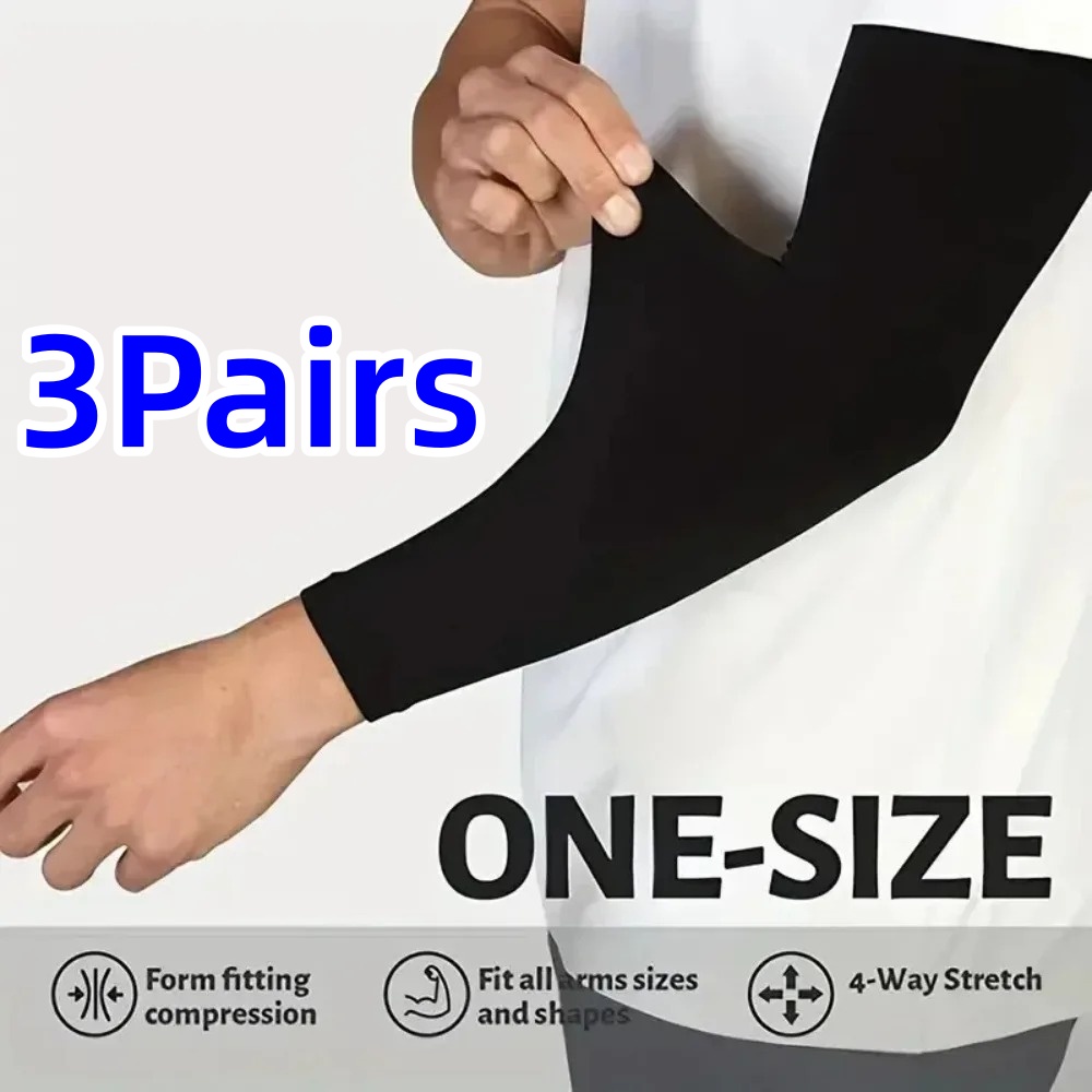 3 Pairs UV Arm Sun Sleeves - Breathable Protection, Uses for Driving Sports Hiking & Outdoor Summer Activities