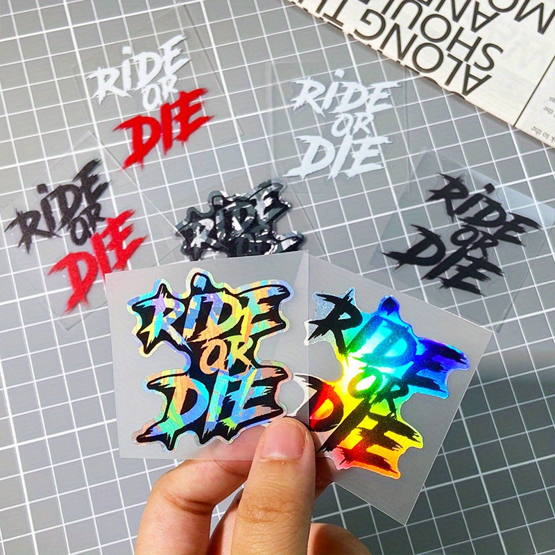 1PC RIDE OR DIE Motorcycle Sticker for Motorbike Helmet Road Bicycle Top Tube Frame Handlebars Sunscreen Universal Vinyl Decal