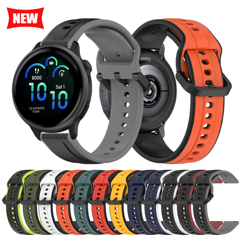 1pcs Silicone 20mm 22mm Strap For Vivoactive 6/5/4 Band Forerunner 265 255 245 165 Sport Bracelet Watch Accessorie Correa