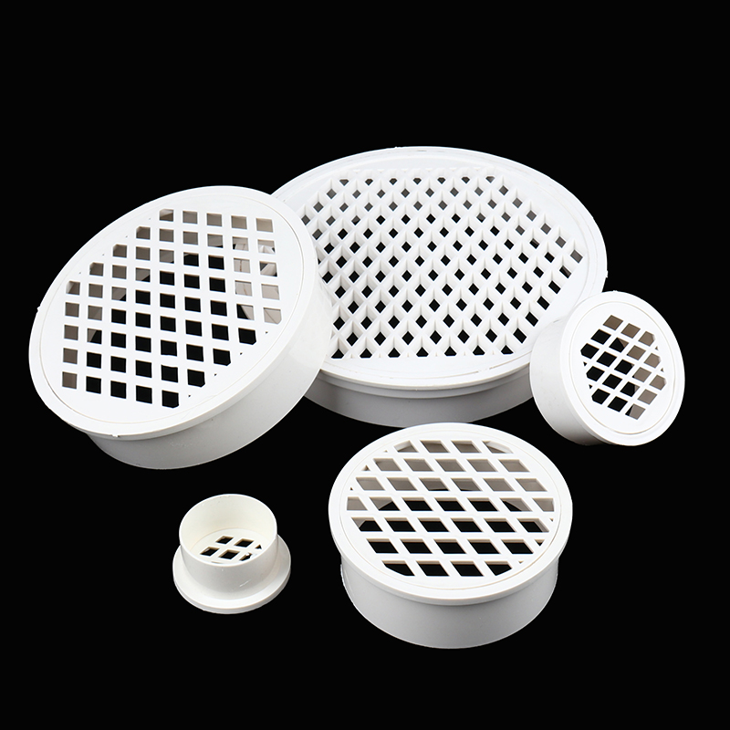 100% Brand new & High Quality Insert Type Simple Floor Drain PVC 50-200 Round Pipe end cap Filter Net air vent