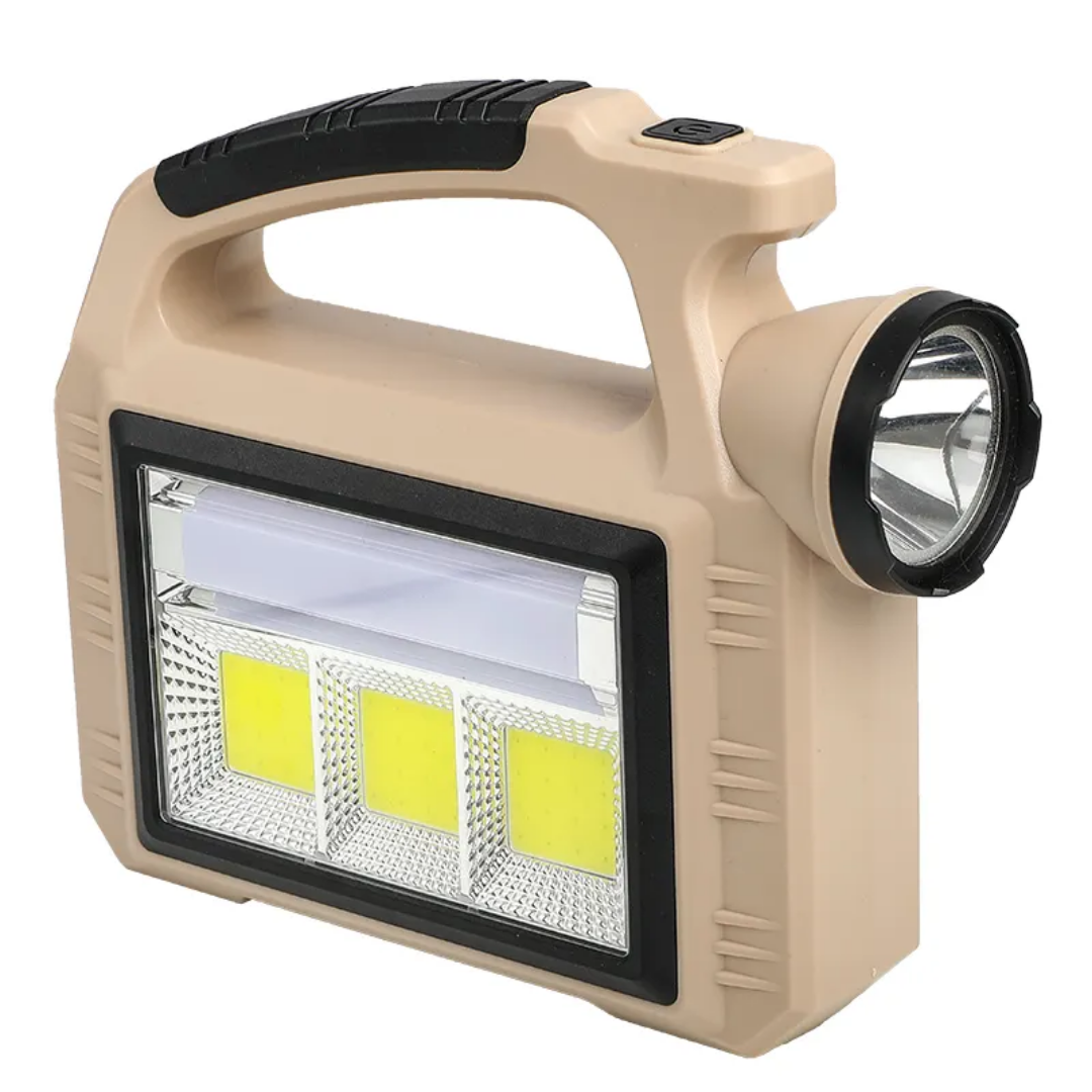 ABS Plastic USB Rechargeable Solar Powered COB Camping Portable Lamp LED Torches Work Light Filashlight