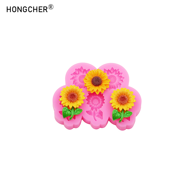 Sunflower Chocolate Fondant Cake Dessert Decoration Silicone Baking Mold DIY Resin Jewelry Accessories Mold