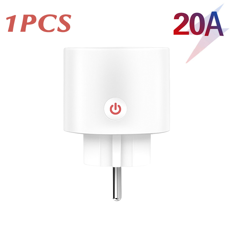 Tuya ZigBee Smart Plug 20A Smart Home Outlet Socket EU 4200W with Power Monitor Function Supports Alexa Alice Hey
