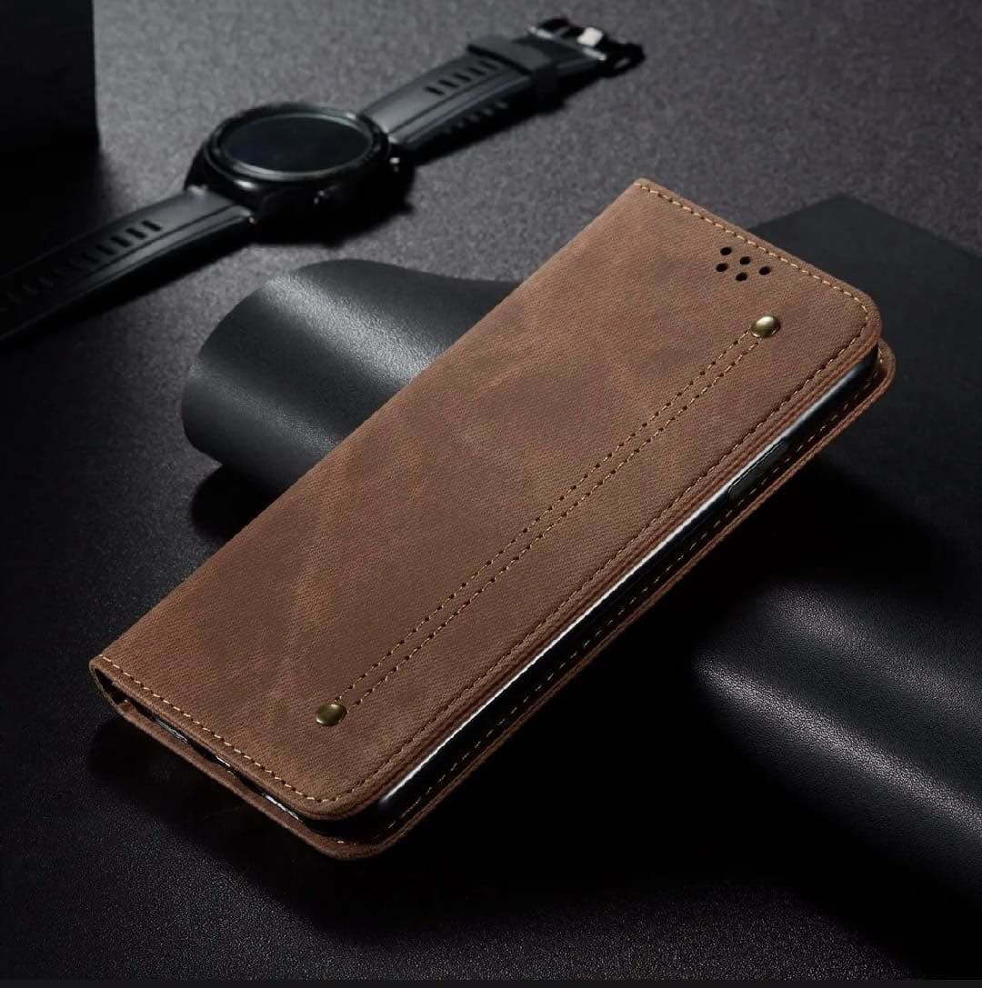 Ithmy for Oppo F17 Pro Retro Denim Leather Flip Wallet Stand Casing Cover