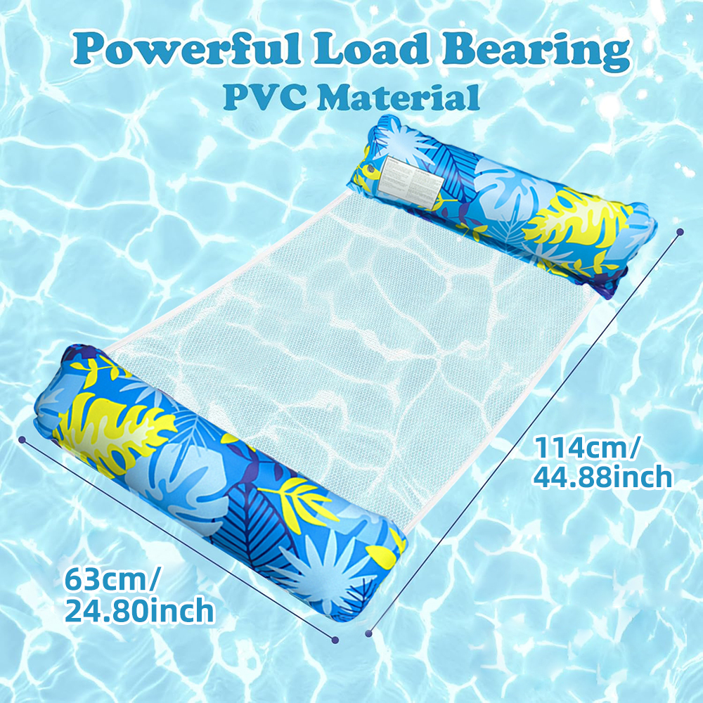 Hammock Pool Floats Adults, 4-In-1 Multi-Purpose Inflatable Pool Floats PVC Water Hammock Lounge Floaties