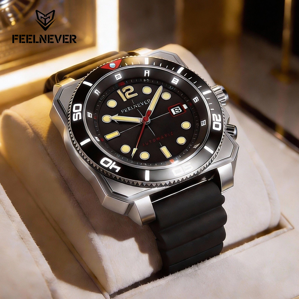 FeelNever Movement Automatic Dive Watch for Men 316 Steel Wristwatch 8215 Movement Sapphire Sports Mechanical Male Watches