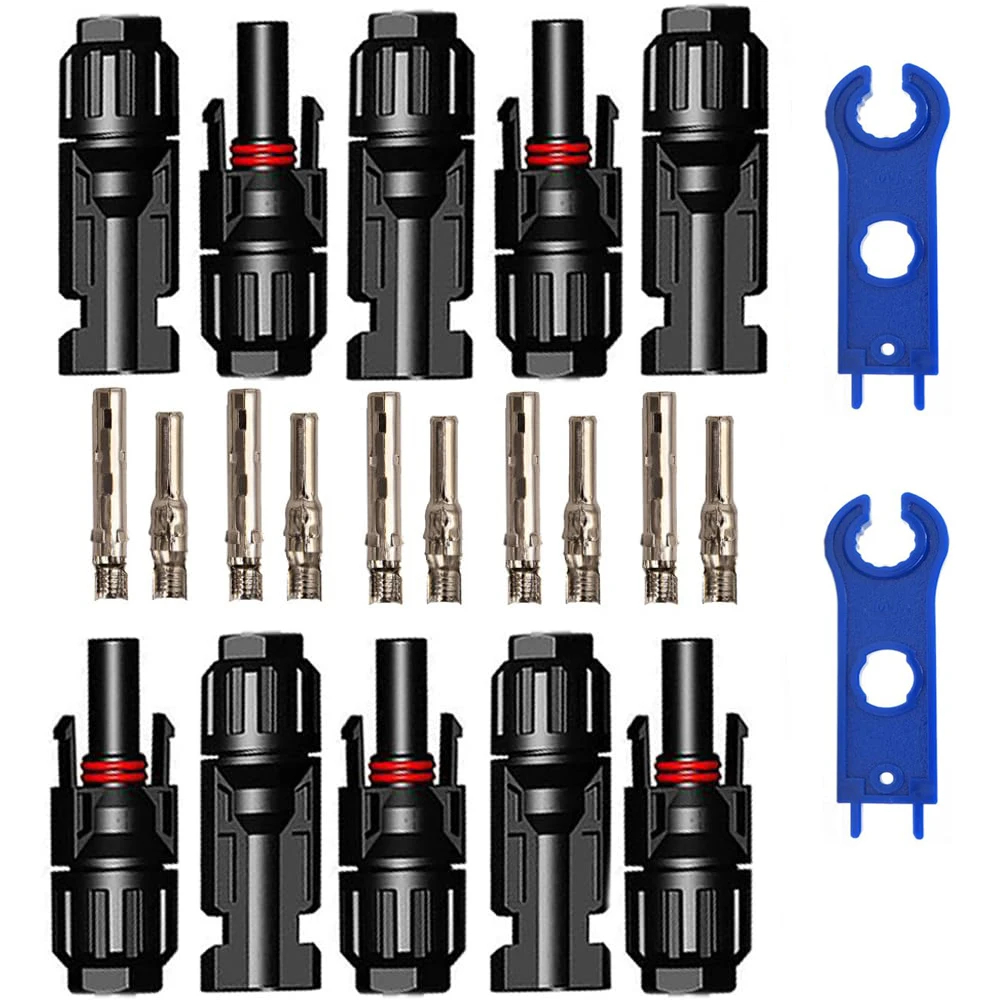 5 Pairs/Batch Of Solar Connectors With 2 Wrenches Waterproof Solar Panel Connectors Solar Cables Solar Photovoltaic Connectors
