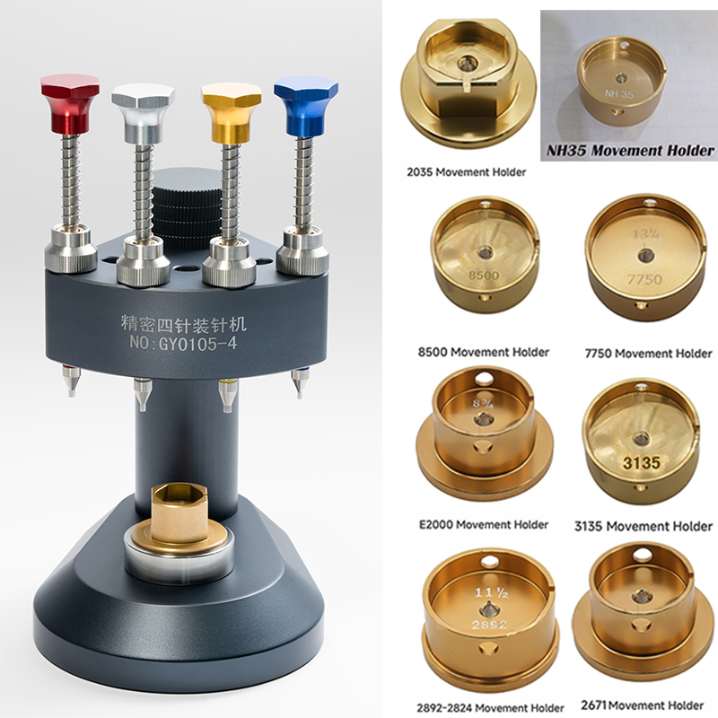 4 Pins Automatic Watch Hand Installing and Movement Hoder Fitting Tools Watch Needle Installation Tool for NH35 Watch Repairing