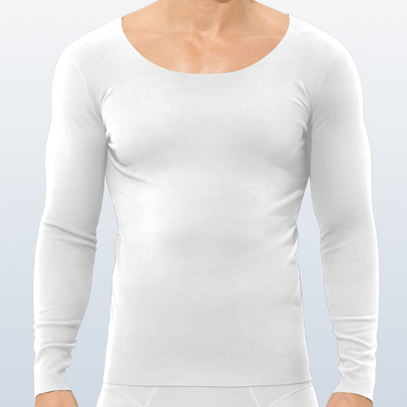 5PCS Men's fleece-lined and thickened long-sleeved thermal undershirt for autumn and winter. A single-piece warm top, slim-fitti