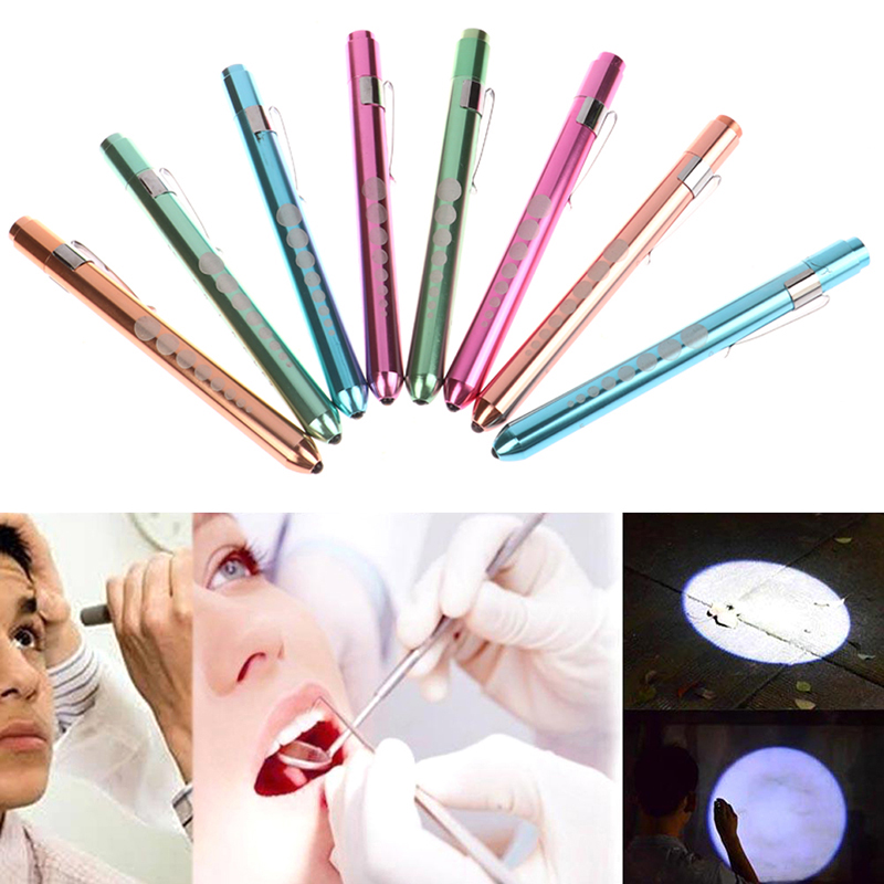 LED Flashlight Work Light First Aid Pen Light Lamp Pupil Gauge Measurement