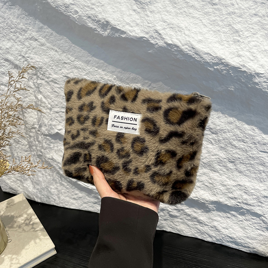Leopard Print Retro Makeup Bag Large Capacity Cosmetic Bag Fashion Portable Storage Ba Travel Toiletry Bag