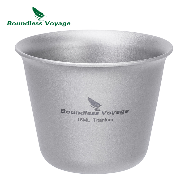 Boundless Voyage Mini Cup Titanium Teacup Portable Drinking Cup Cup Outdoor Camping Drinkware 1pc Ti3069D