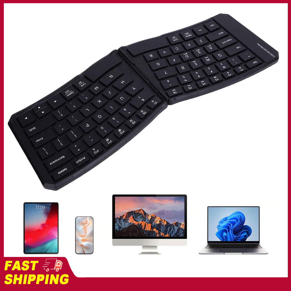 Wireless Bluetooth Folding Keyboard Foldable Keyboard Ergonomic Support for IOS V Shape Split Portable Rechargeable