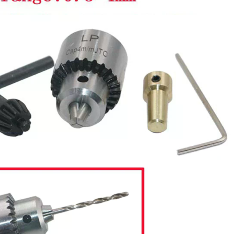 1Set Micro Motor Drill Chucks Clamping 0.3-4mm Taper Mounted Drill Chuck With Chuck Key 3.175mm Brass Mini Electric Motor Shaft