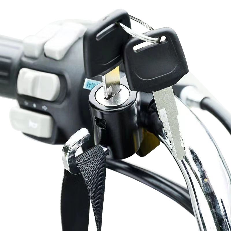 Universal Motorcycle Helmet Lock Bicycles Portable Security Anti-Theft Fixed Helmet Lock for 22-28mm Handlebar Moto Accessories