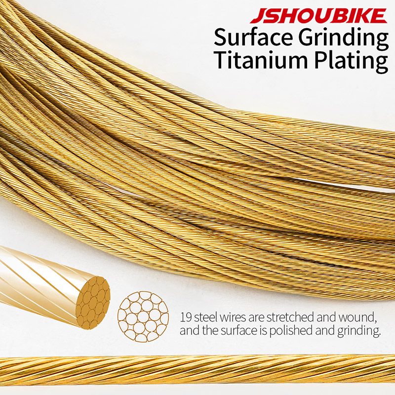 JSHOUBIKE 1/2 PCS MTB 2.1m road bike bicycle shifting inner wire 1.7m brake inner wire stainless steel electroplated gold