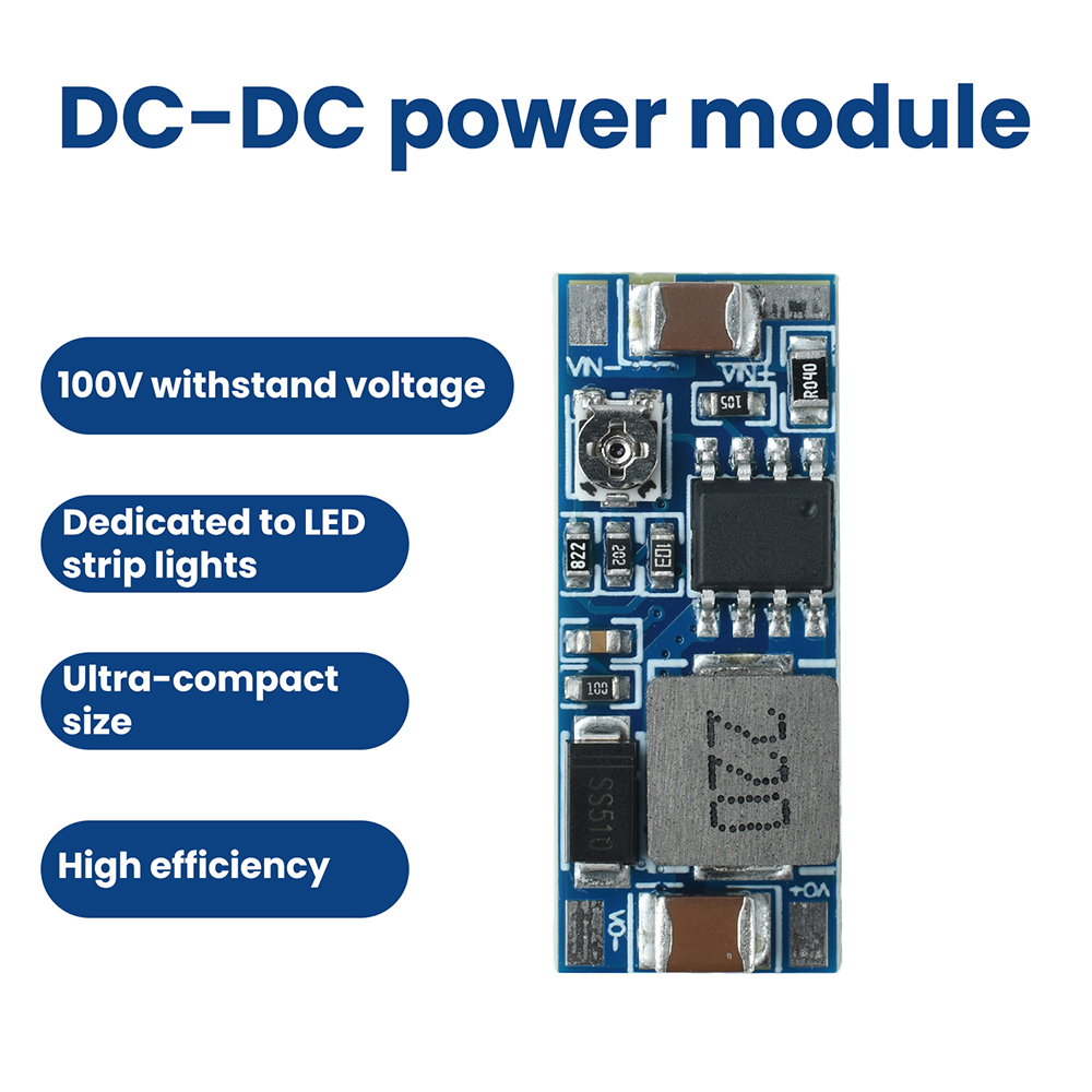 DC-DC Step-Down Module 8-100V Input to 5-20V Adjustable Output 2A High Current Small Size Power Supply Module Non-Isolation