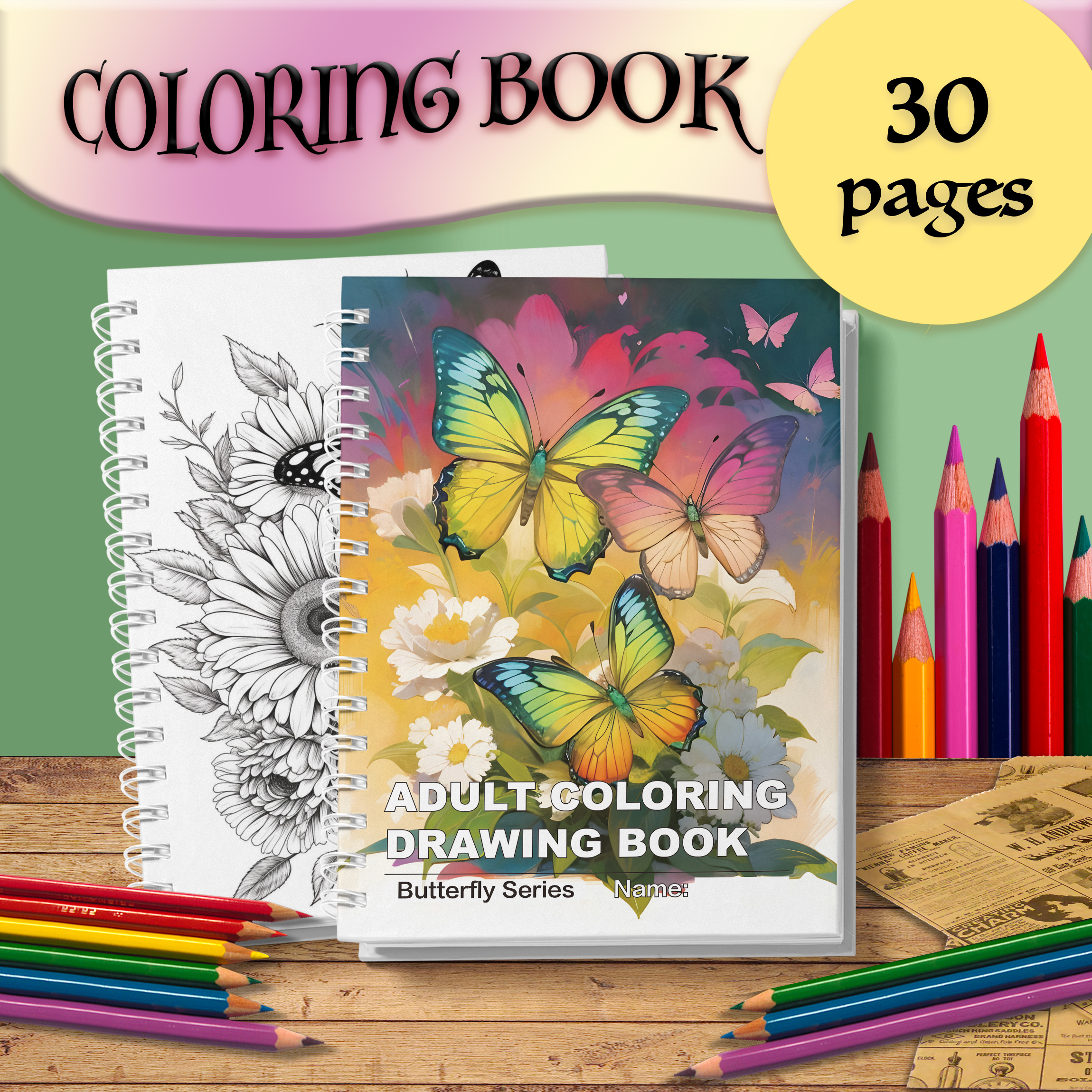 1 Pc Butterfly Theme Coloring Book, Thick Paper Quality, Warm Hearted