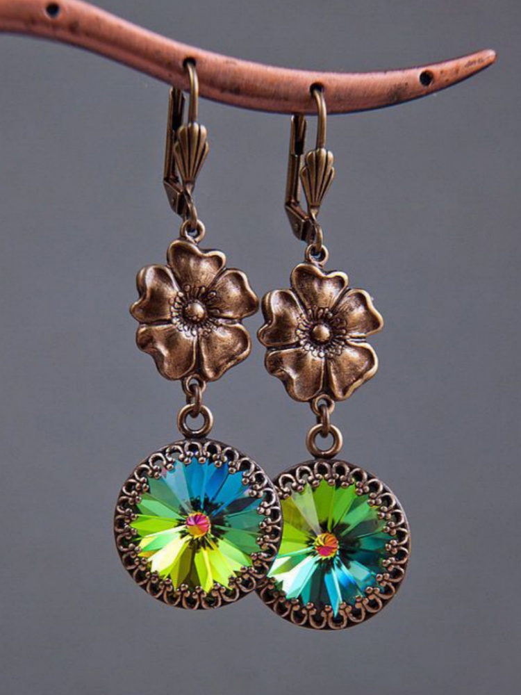 Vintage Court Style Star Moon Drop Earrings for Women Victorian Style Literary Earrings Elegant Personality Jewelry Accessories
