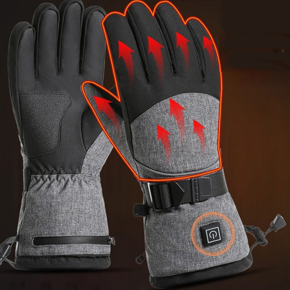 GTUBIKE New Electric Heated Gloves Motorcycle Winter Heated Gloves Warm Waterproof Heating Thermal Glove For Snowmobile