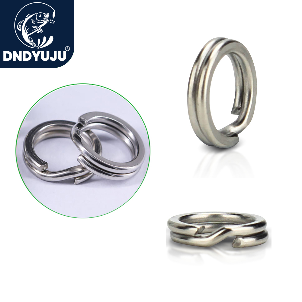 9KM 30Pcs Split Rings Fishing Stainless Steel Lure Rings Saltwater Terminal Tackles Connectors