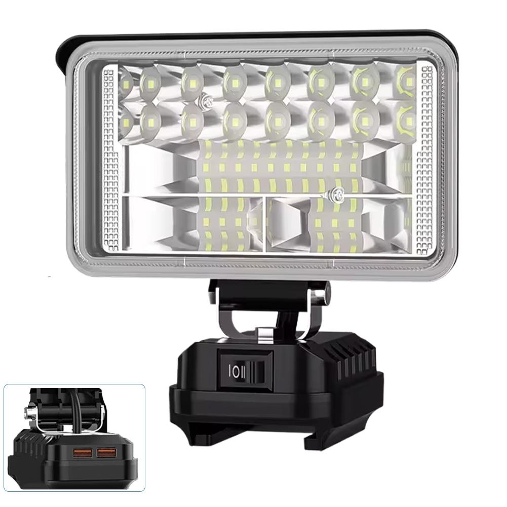 New Portable Work Light For Makita 18V Cordless 3/4/5/8-inch floodlight flashlight 14.4-20V Battery Lamp BL1830 BL1840 With USB