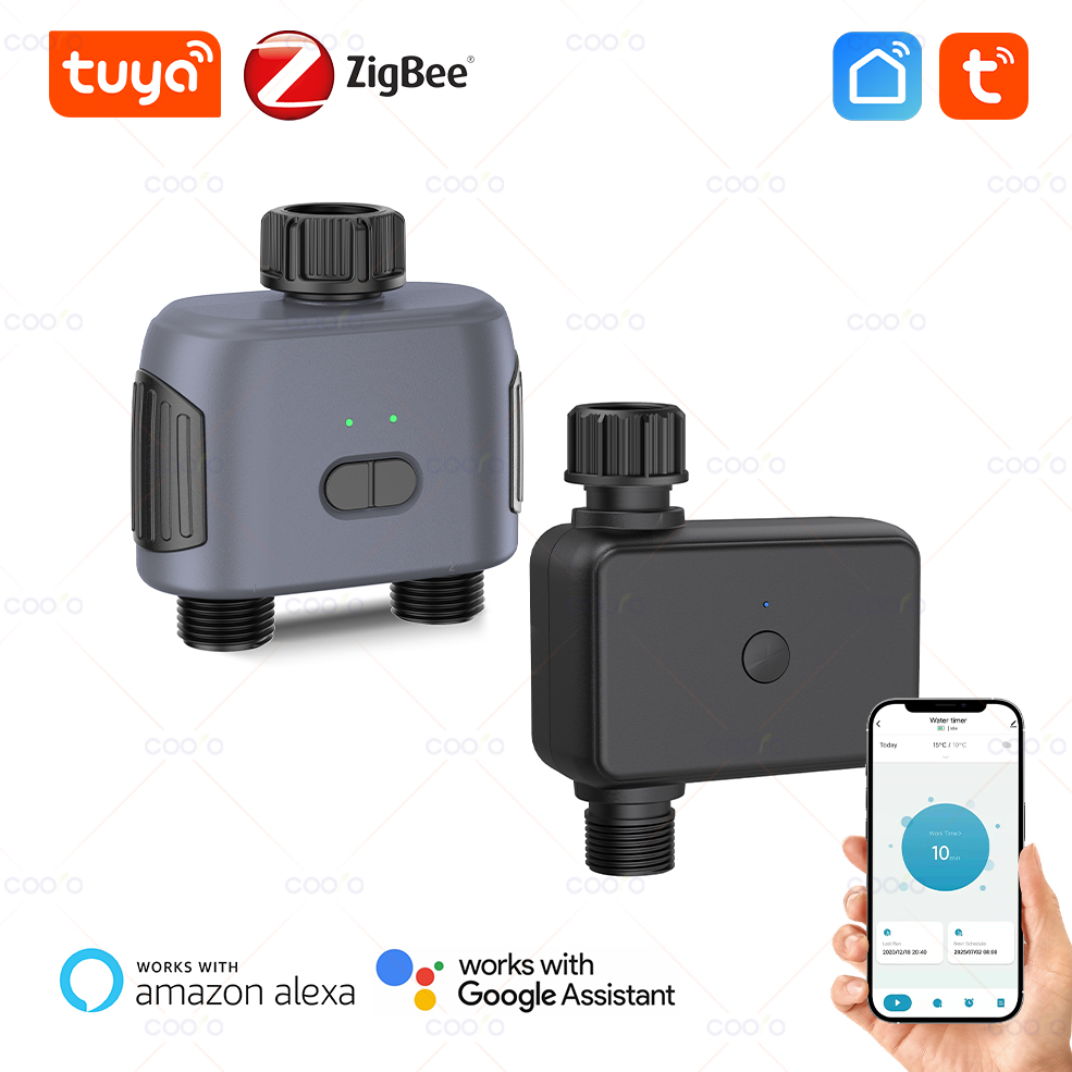 MOES Tuya ZigBee Water Timer Garden Sprinkler Filter Brass Inlet Programmable Automatic Drip Irrigation Via Alexa Home