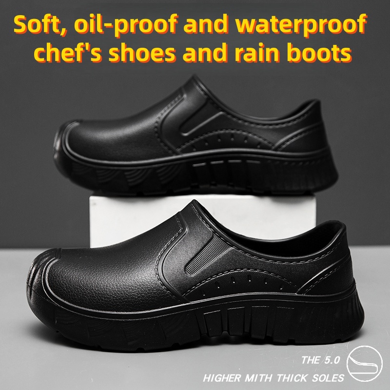 Original Men EVA Chef Shoes Non-slip Waterproof Oil-proof Comfortable Workers Rain Shoes High-quality Outdoor Safety shoes