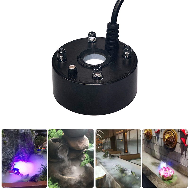 1PC 5V USB Mist Maker Fogger Nebulizer Water Fountain Fish Tank Pond Atomizer Head With 4 LED Colorful Lights