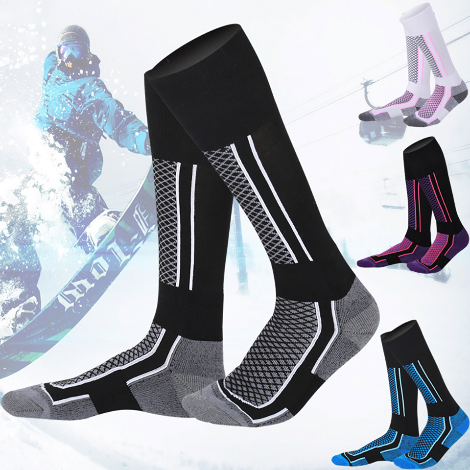 GTUBIKE 1 Pair Winter Warm Thickening Ski Stockings Hiking Socks For Women Men Children Outdoor Anti-Cold High Sports Stockings