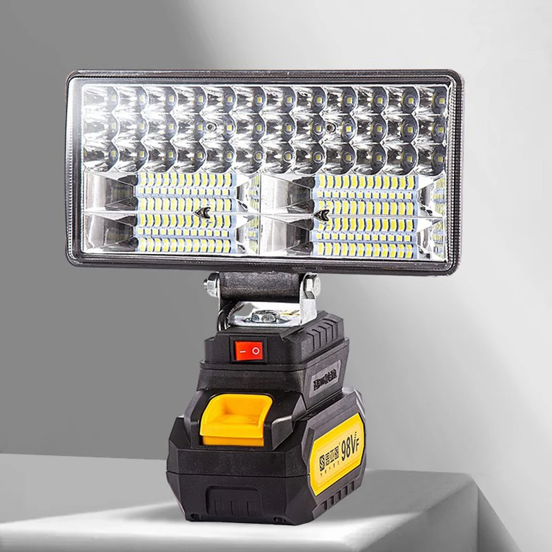 ** 18V Li ion LED Work Light 3 4 Inch Flood Lamp Battery Operated for Outdoor Camping Emergency