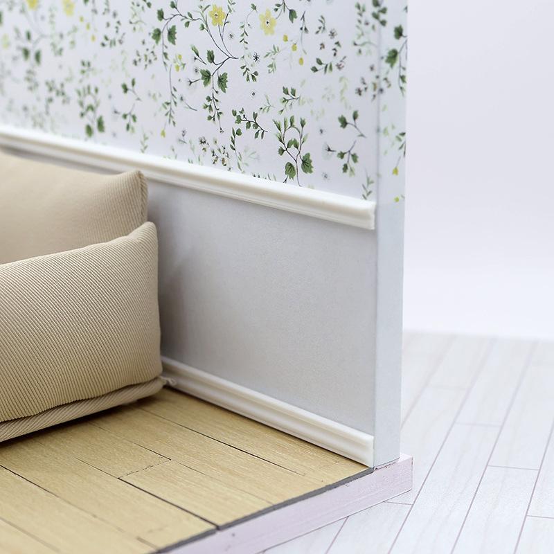 NEW 2PCS 1:12 Dollhouse Miniature Skirting Line Mini Waistline Bathroom Living Room Decor Toy Doll House Accessories