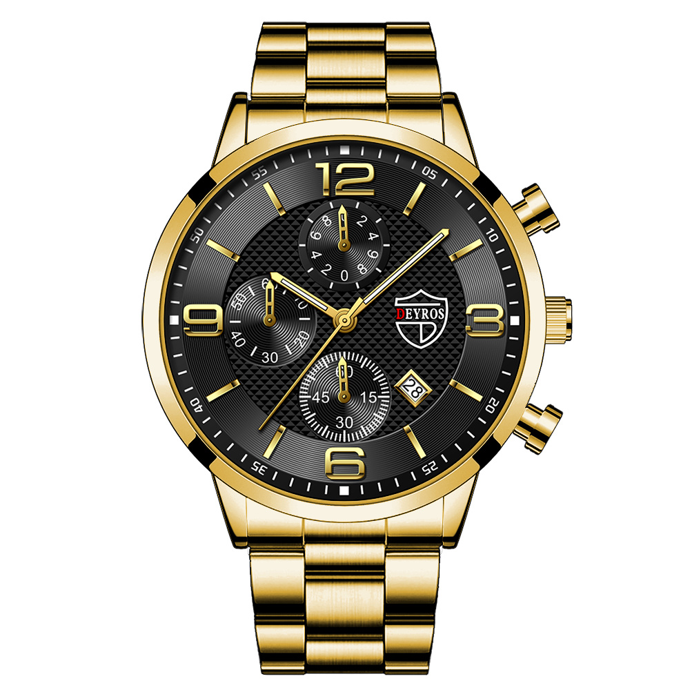 reloj hombre Luxury Business Men Watchs Stainless Steel Quartz WristWatch Male Leather Calendar Luminous Clock relogio masculino Bles Online DZ-10A-23