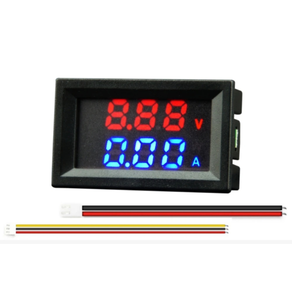 Mini Digital Voltmeter Ammeter 22mm Round AC 50-500V 0-100A Amp Volt Voltage Tester Meter Dual LED Indicator