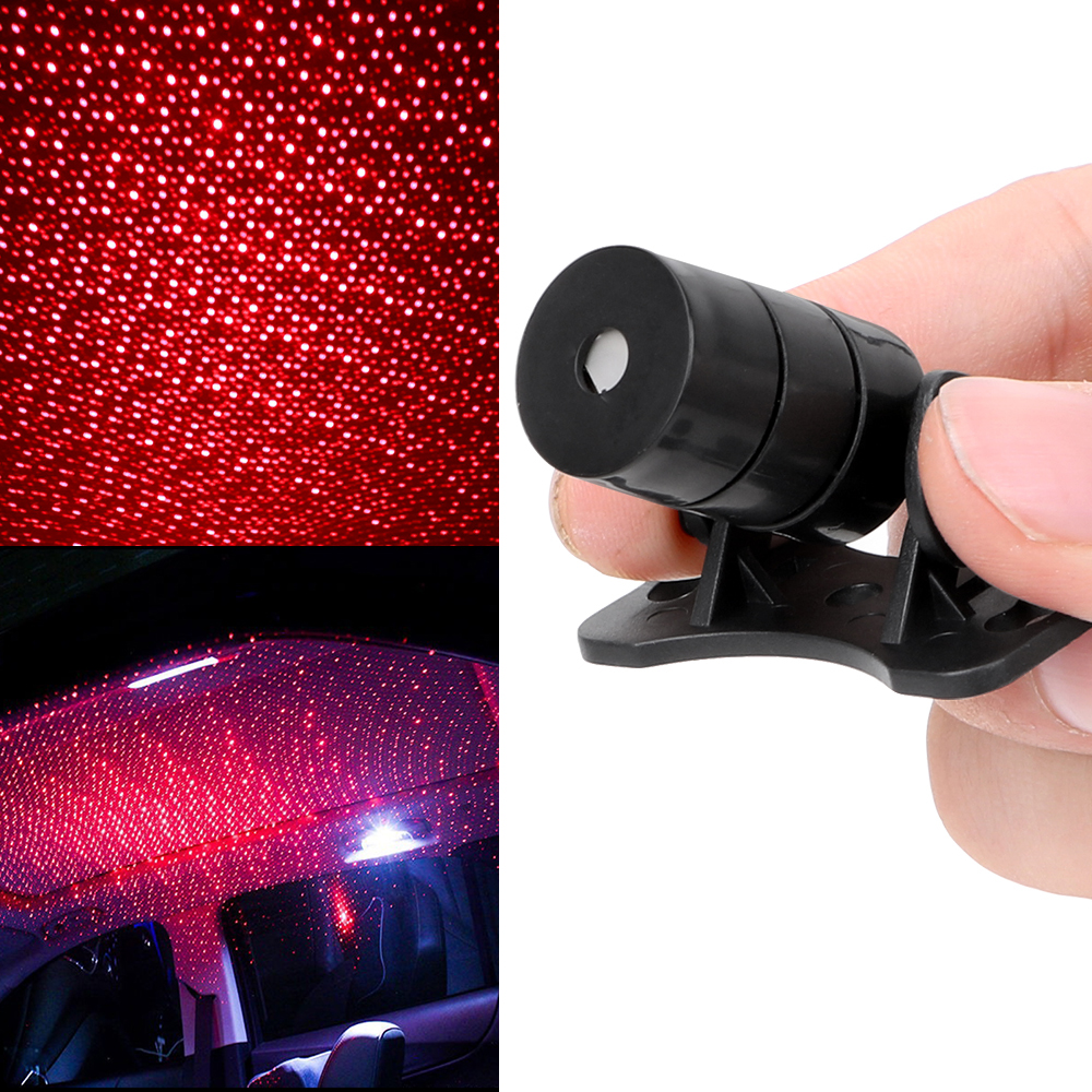 LED Car Roof Star Night Light Projector Atmosphere Lamp USB Ambient Light Adjustable for Auto Home Decor Lights