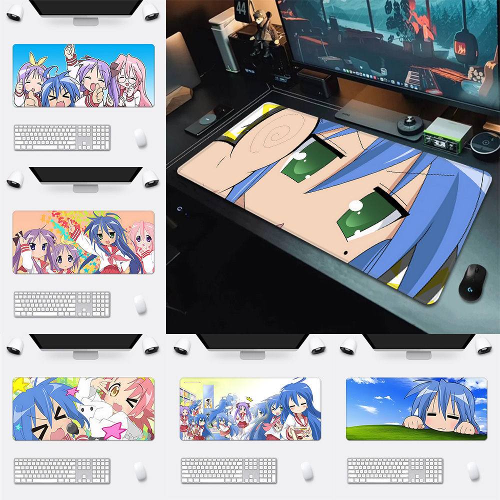 lucky star konata izumi Mousepad HD Printing Computer Gamers Locking Edge Non-slip Mouse Pad XXL90x40cm Keyboard PC Desk Pad