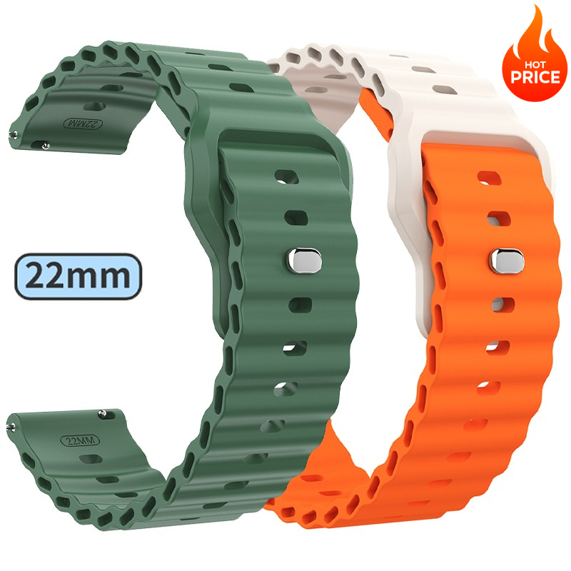 Official 22mm Ocean Silicone Strap For WATCH Silicone Band GT 6 5 46mm Watch 4 Pro GT 3 2 Pro Sports Wristbands Bracelet