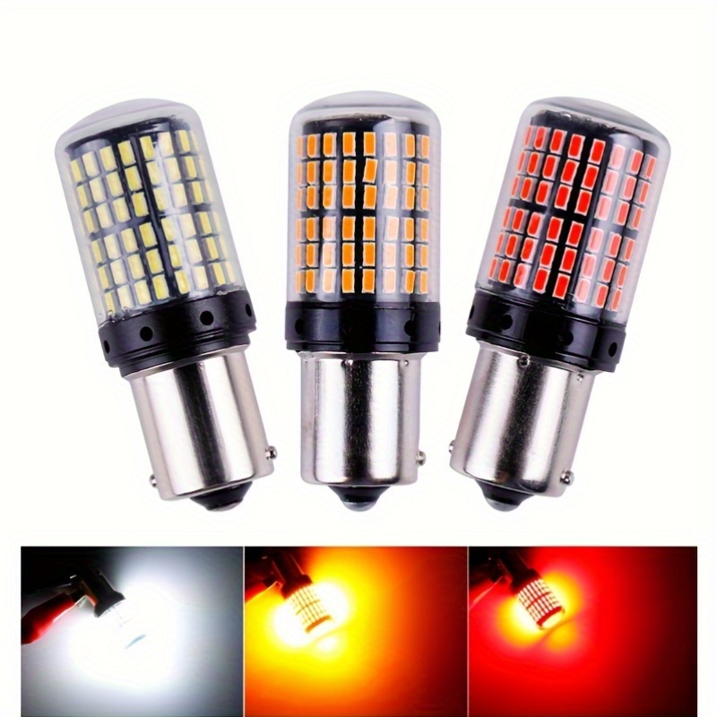 1 Pair/2 Pieces LED 1156 BA15S P21W 1157 P21/5W LED Bulbs for Super Bright Car Brake, Reverse, and Turn Signal Lights, Without B