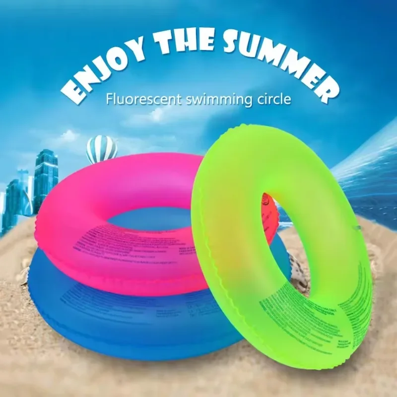 Summer Pool Fluorescent Inflatable Toys Outdoor Swimming Ring Color Random Beach Swimming Floating Water Toys for Kids s