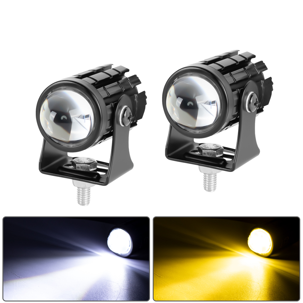 Motorcycle LED HeadLight Auxiliary Spotlight Lamp Work Offroad Driving Fog Lamp Headlamp White Yellow Motorcycles Headlight Fog Bles Online DZ-38C-12
