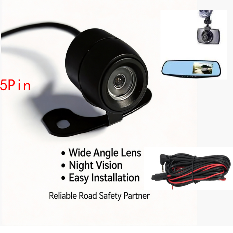 Parking monitoring car rearview mirror driving recorder camera 5-pin 720P HD night vision waterproof parking camera