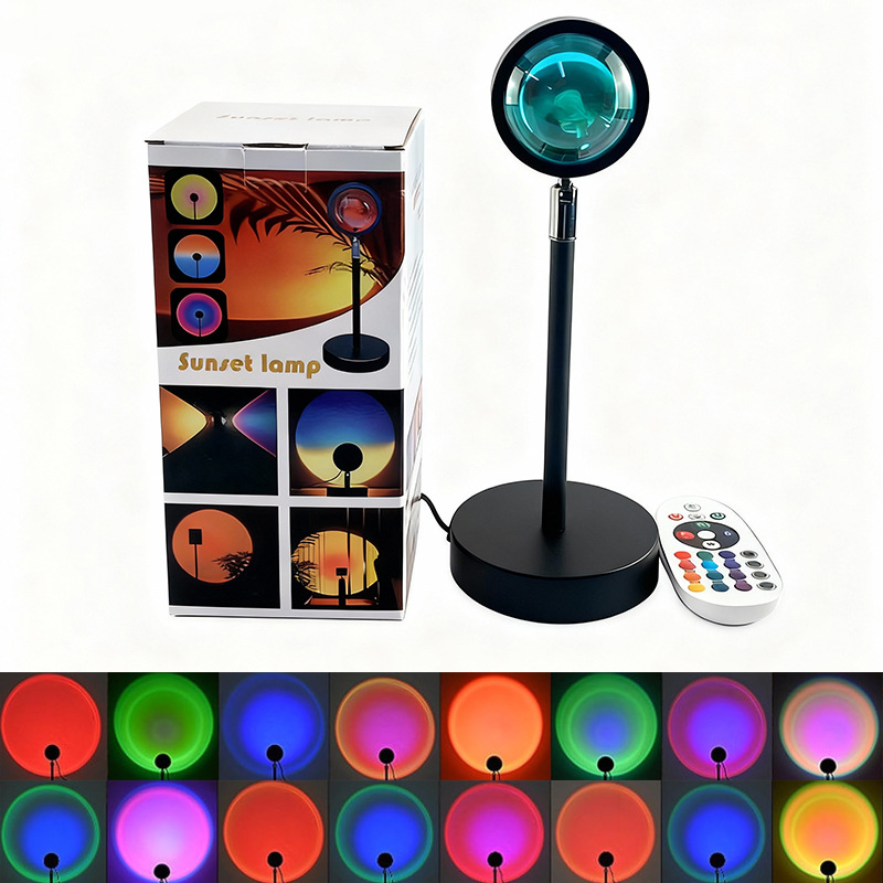 Smart sunset lamp, smart life application, infrared remote control RGB ambiance spotlight night light, party photography