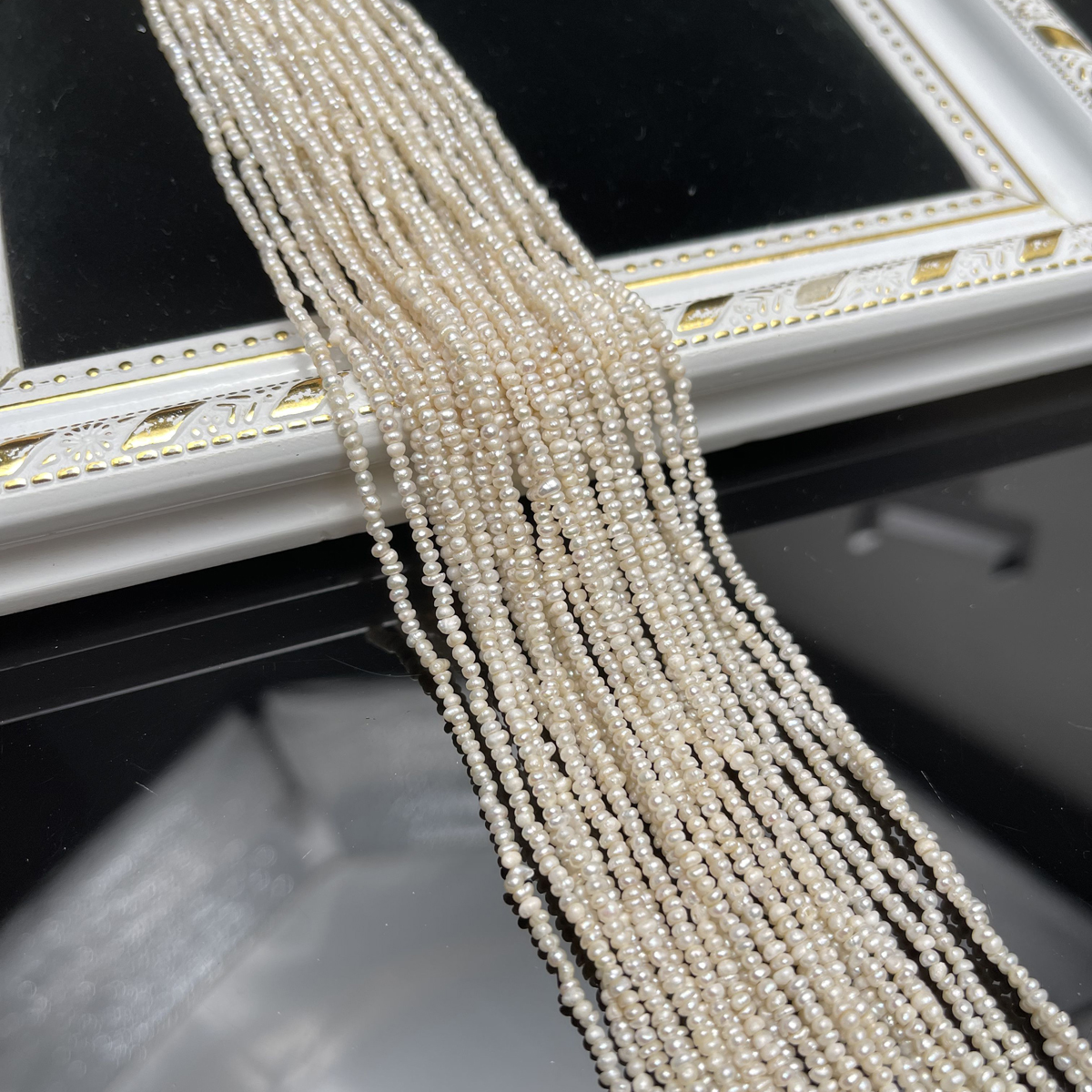1.8-2mm Natural Freshwater Pearls Mini Flat Beads for Jewelry Making DIY Women Men Necklace Bracelets Handicrafts Accessories