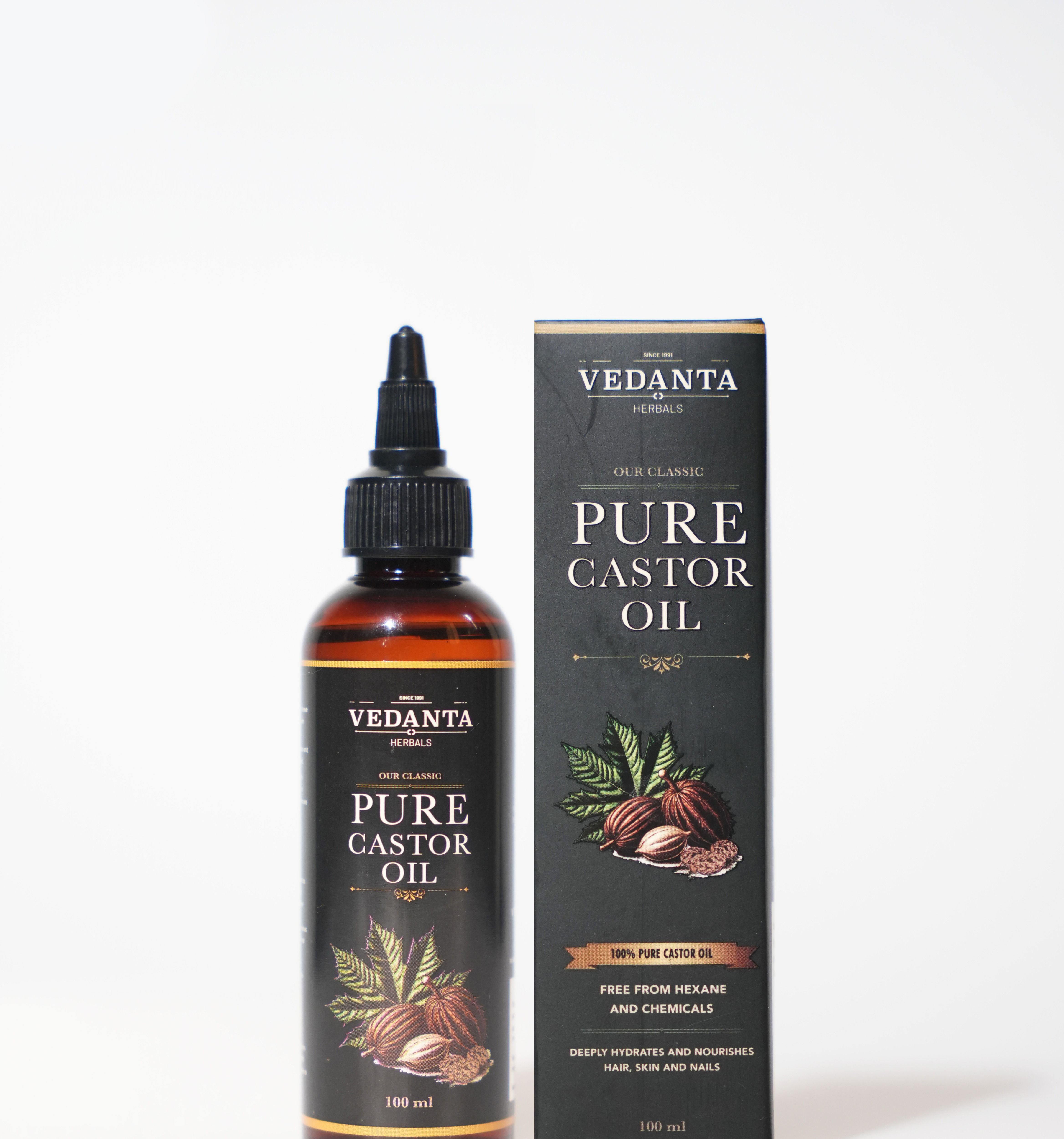 Pure Castor Oil | For Overall Hair Health And  Multipurpose Usages | Vedanta Herbal's | 100 ML