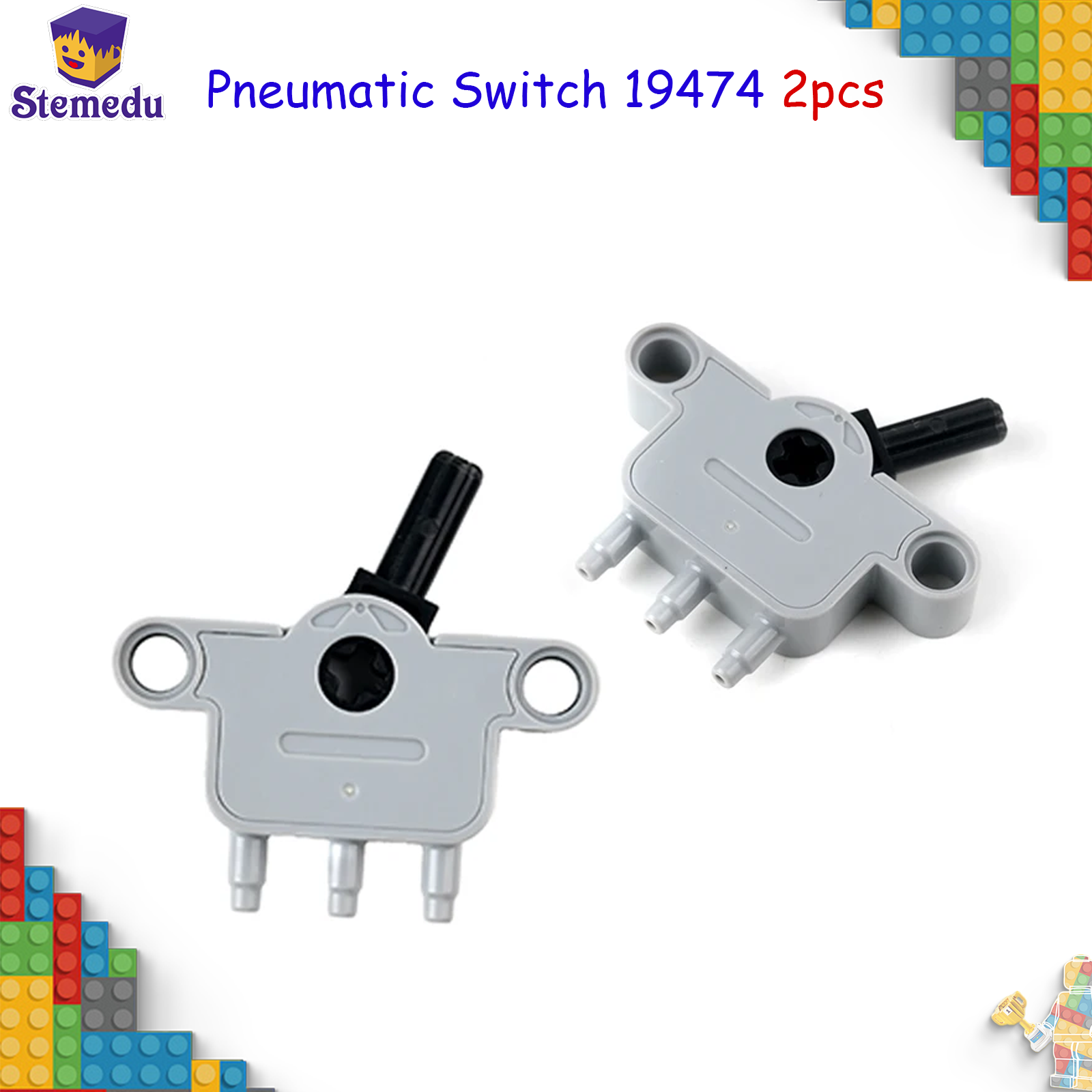 MOC Bricks Technical Parts Pneumatic Switch Power Bricks Compatible with Legoeds DIY Building Blocks 19474 Car Toy