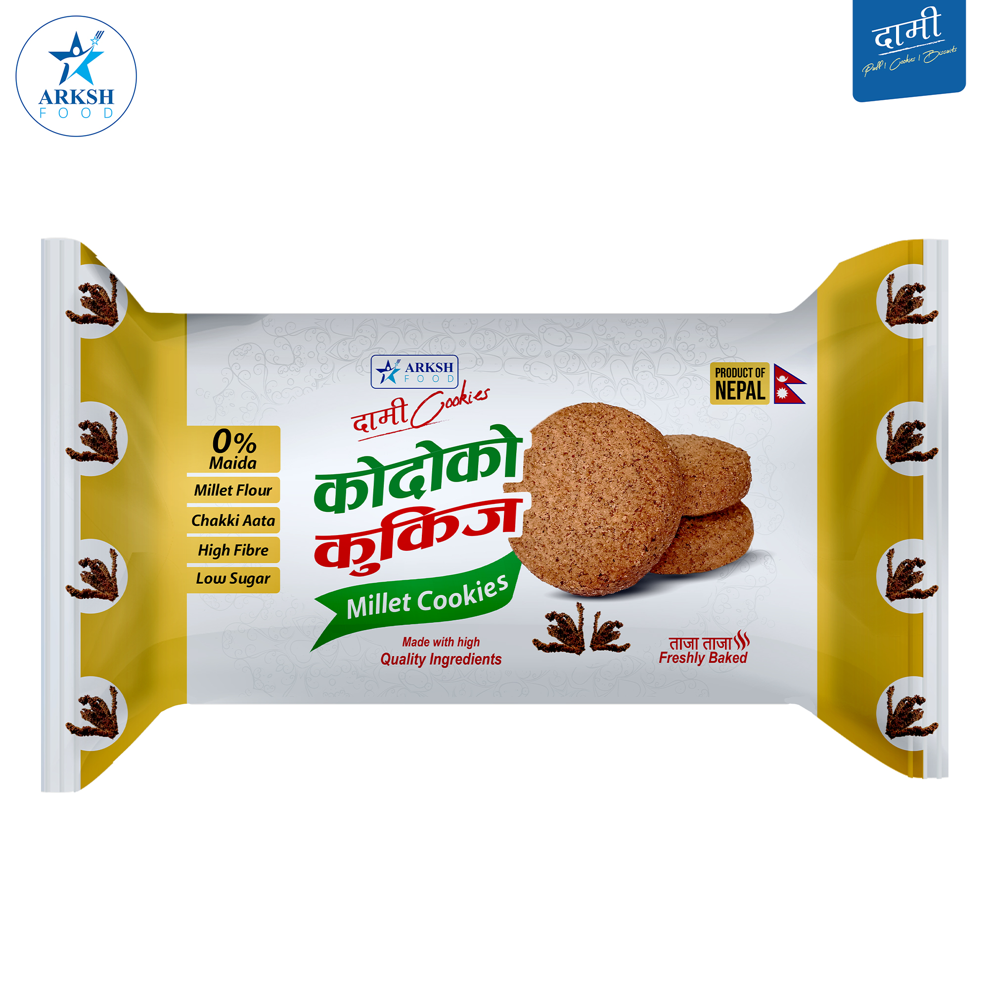 Arksh Food Dami Cookies Kodo/Millet - 150gm