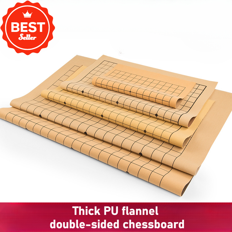 1pc 45CM * 51CM Double Sided Dual Use Practice Gomoku PU Go Board Soft Velvet Fabric Waterproof Wear Resistant Foldable Beginner