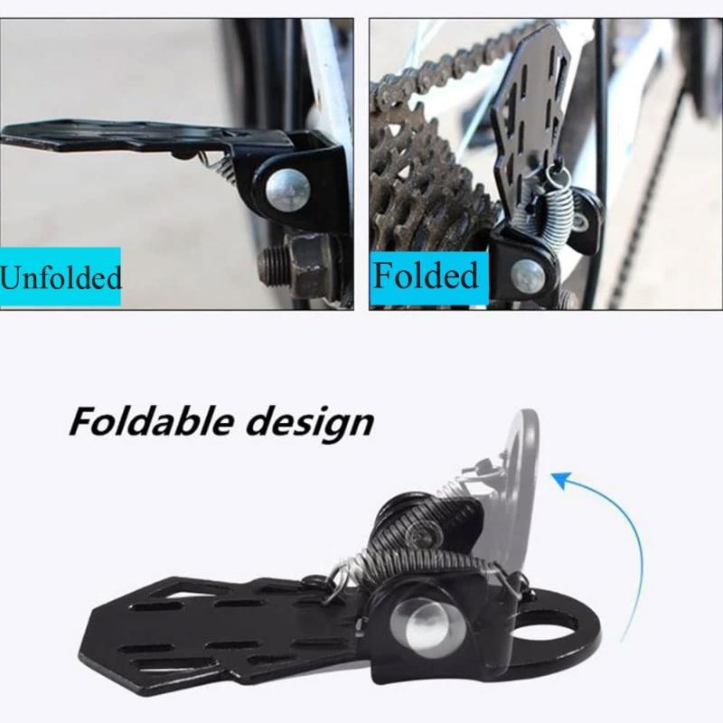 2Pcs Folding Rear Seat Footrest Bike Pedals MTB Platform Cycling Children Footboard Non Slip Bicycle Accessories For Adults